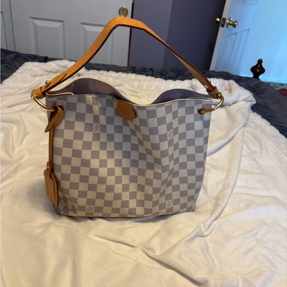 Checkered Tan and White Women's Bag